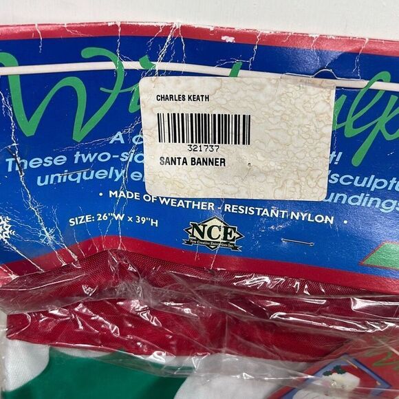 Creative Enterprises Santa Hanging Garden Yard Flag #90911 26x 39 Double Sided N - Picture 4 of 6